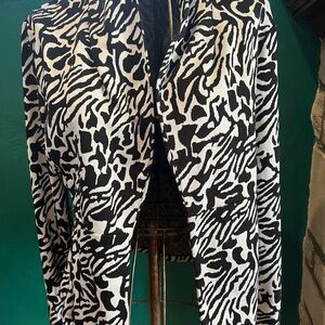 Cato Black and White Animal Print Blazer
